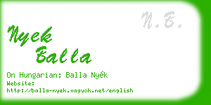 nyek balla business card